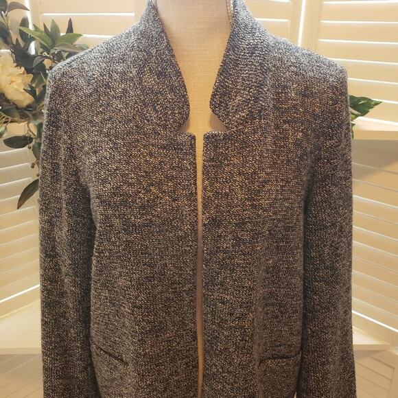 SOFT SURROUNDINGS GRAY/BLACK BLAZER WITH POCKETS SIZE PS - Picture 3 of 6